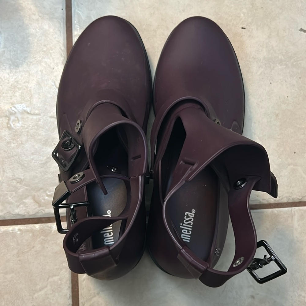 Purple Melissa buckle boots